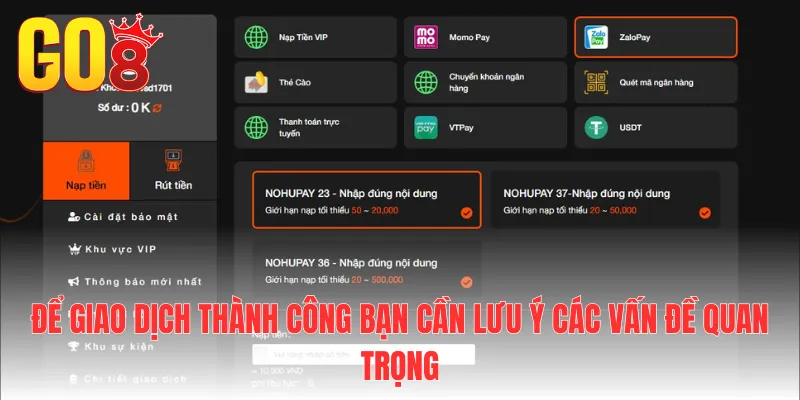 Để giao dịch thành công bạn cần lưu ý các vấn đề quan trọng